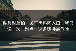 越想越后怕…关于黑料网入口…我只说一次…别点…这条链接最危险
