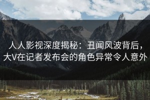 人人影视深度揭秘：丑闻风波背后，大V在记者发布会的角色异常令人意外