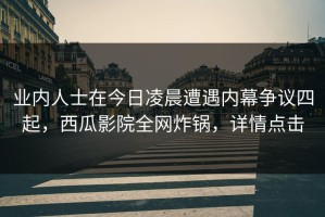 业内人士在今日凌晨遭遇内幕争议四起，西瓜影院全网炸锅，详情点击