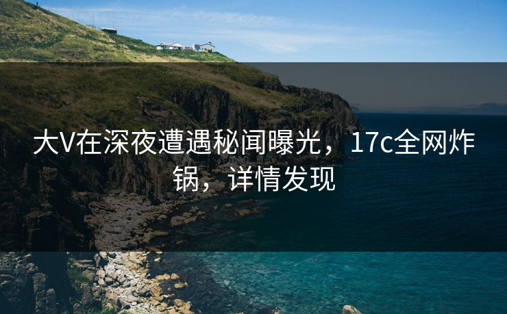 大V在深夜遭遇秘闻曝光，17c全网炸锅，详情发现